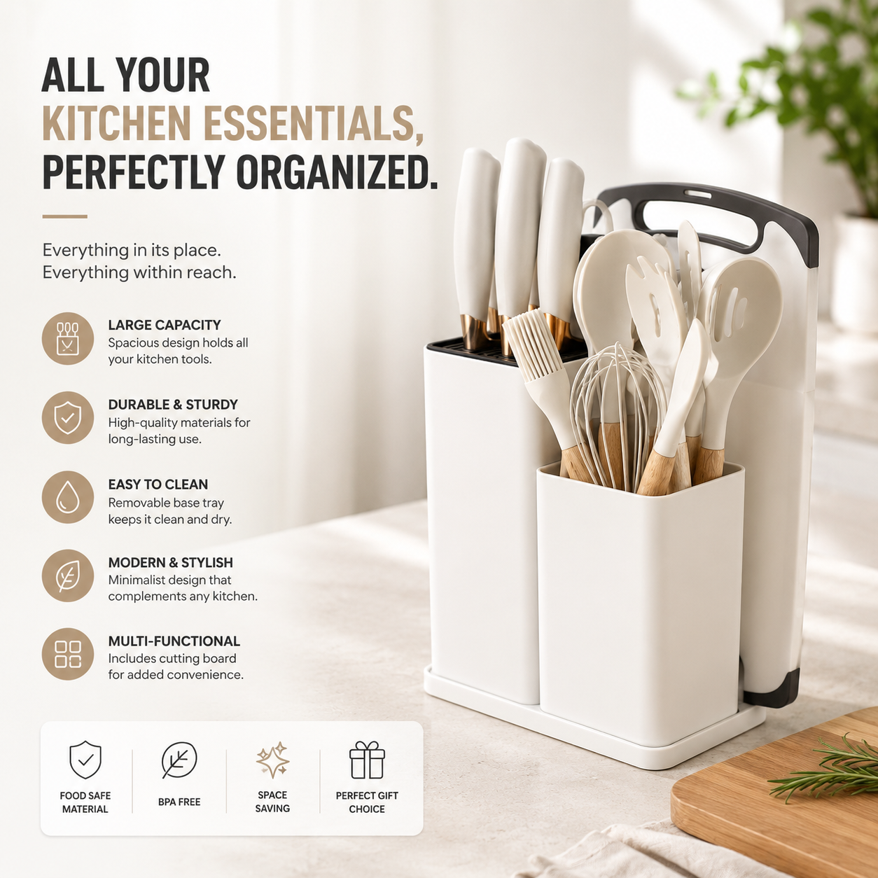 Knife & Utensil Set with Stand
